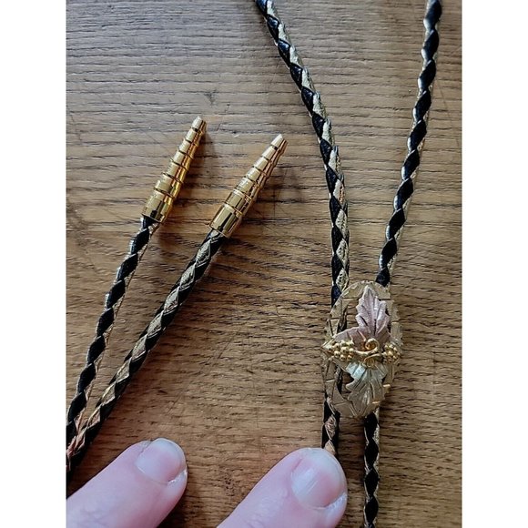 10K Black Hills Gold Co. Grape Cluster Bollo Tie With Infinity Symbol - Picture 5 of 5